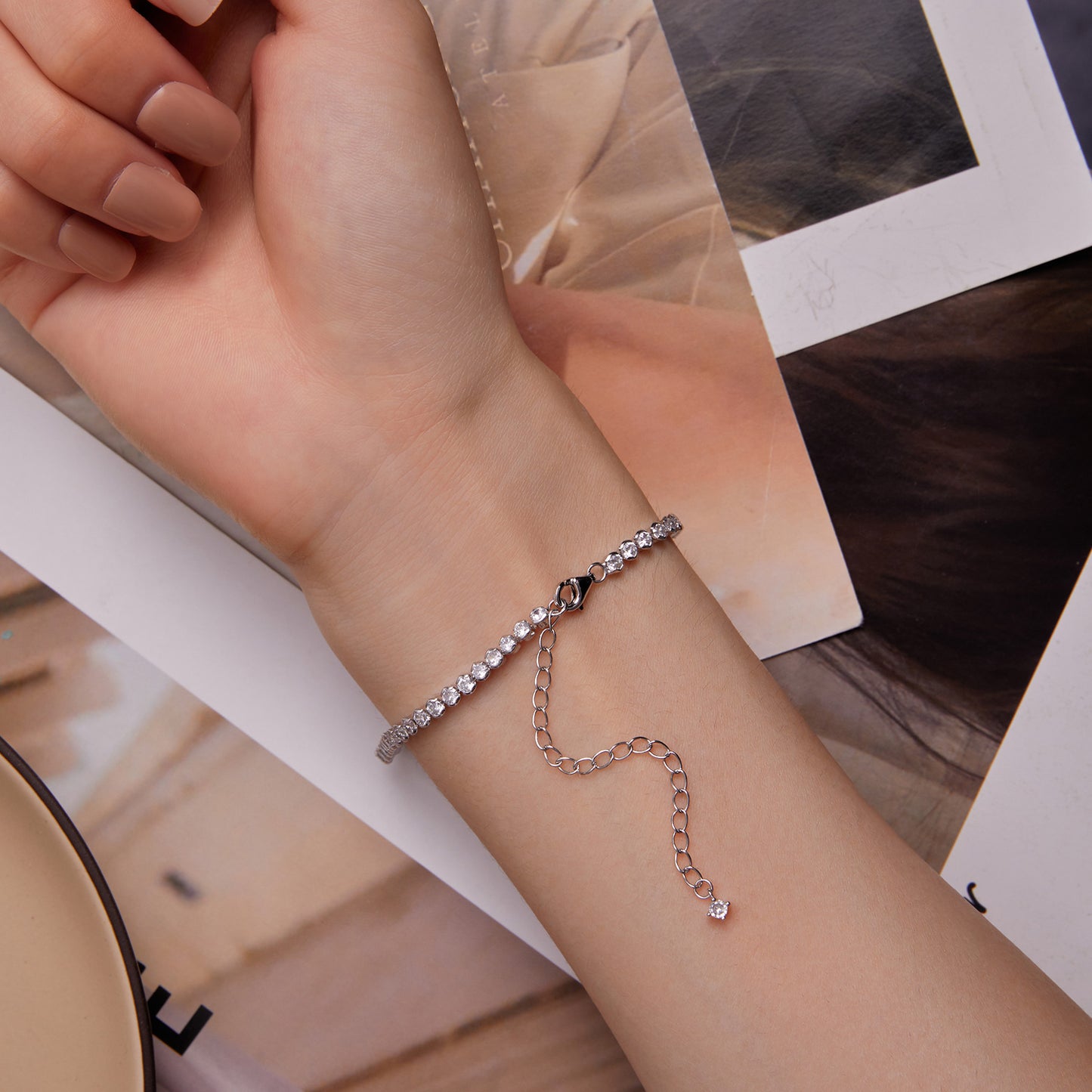 Sparkling Love Zircon Bracelet s925 Silver Light Luxury Style