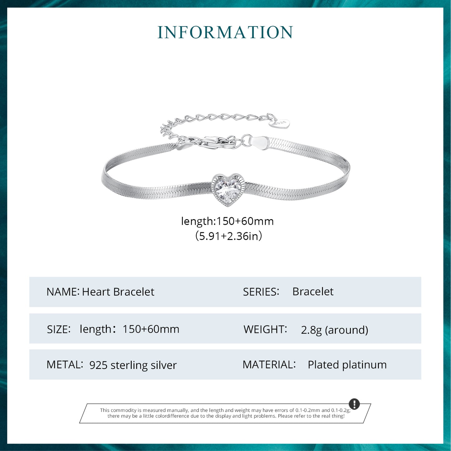 Light luxury style heart bracelet s925 zircon heart-shaped minimalist bracelet