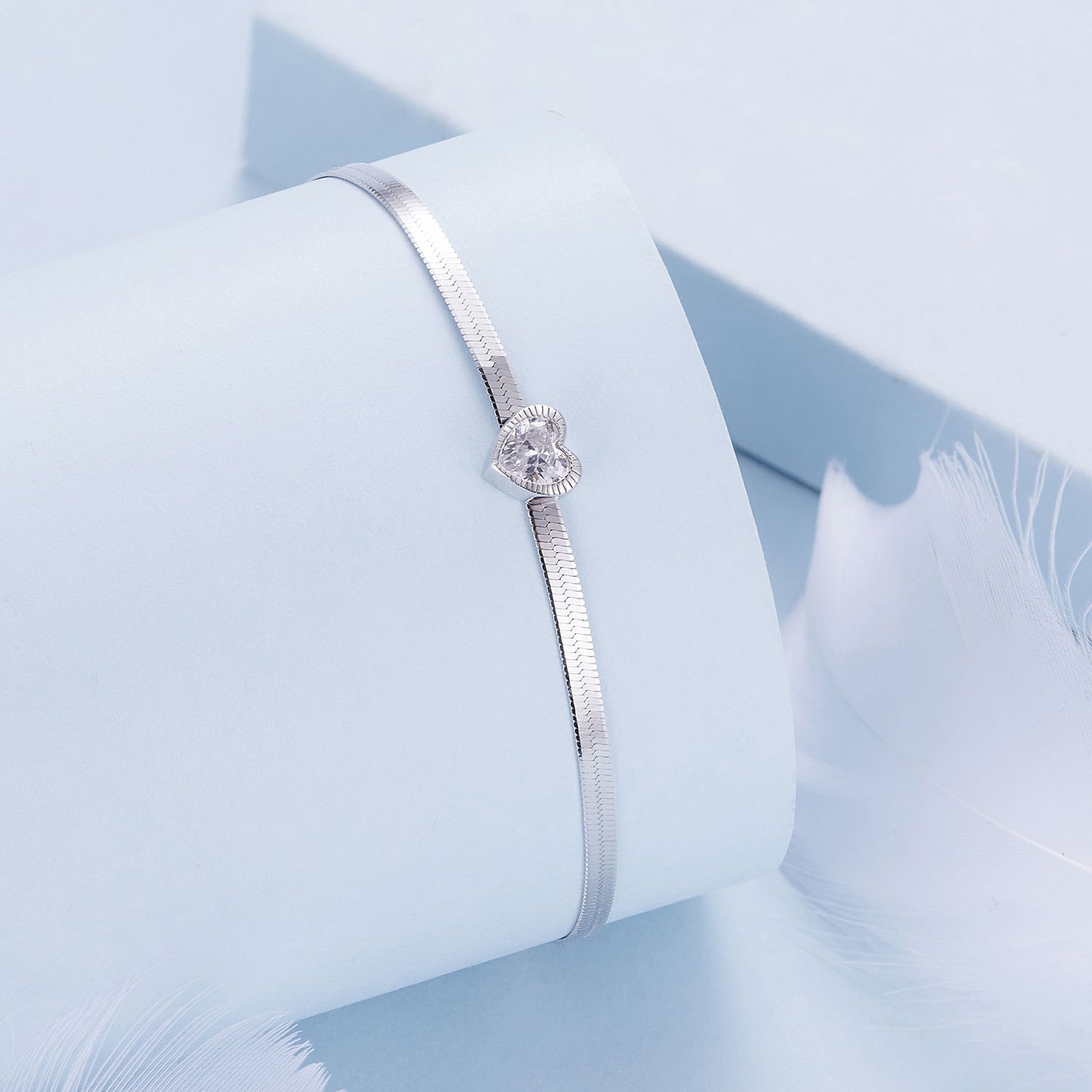 Light luxury style heart bracelet s925 zircon heart-shaped minimalist bracelet