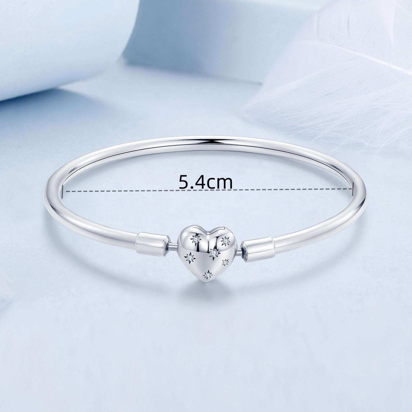 Simple and versatile Star DIY basic bracelet with dreamy heart s925 pure silver