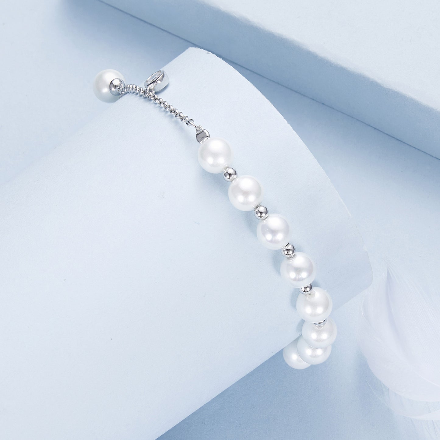 Gentle and elegant pearl tassel bracelet s925 pure silver