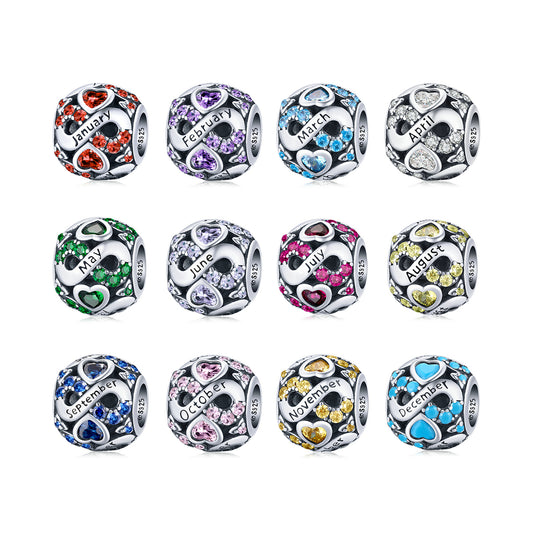 December Birthday Stone Bead Accessories s925 Silver Constellation Transport Beads