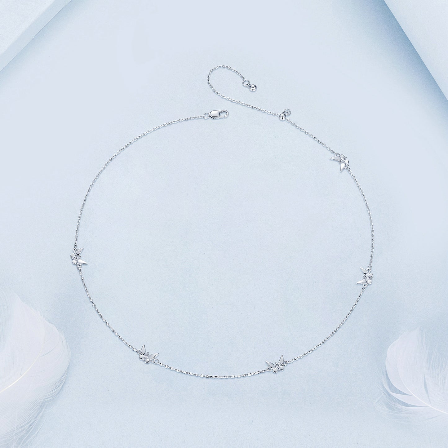 Fresh Forest style butterfly collarbone chain versatile temperament 925 sterling silver necklace