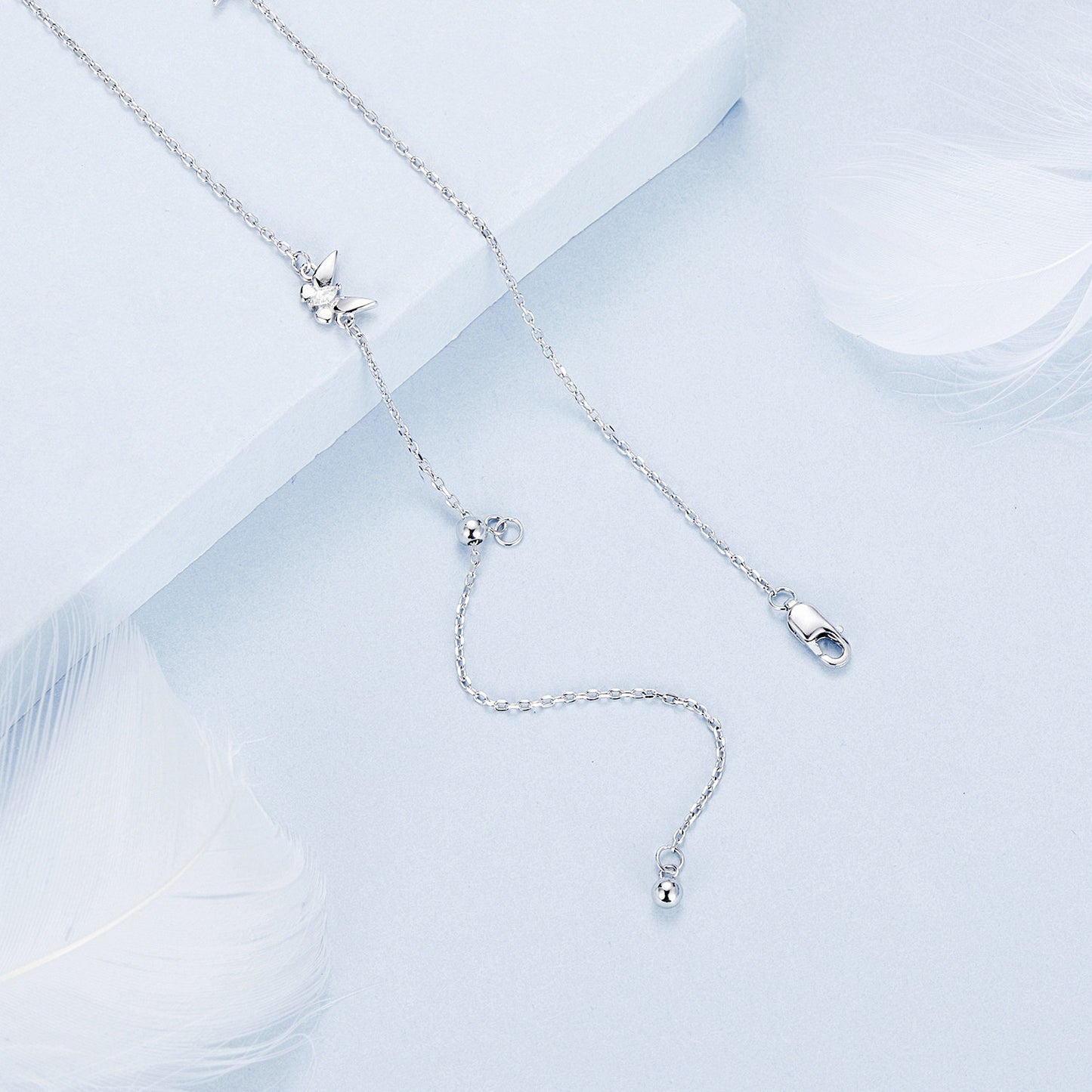 Fresh Forest style butterfly collarbone chain versatile temperament 925 sterling silver necklace