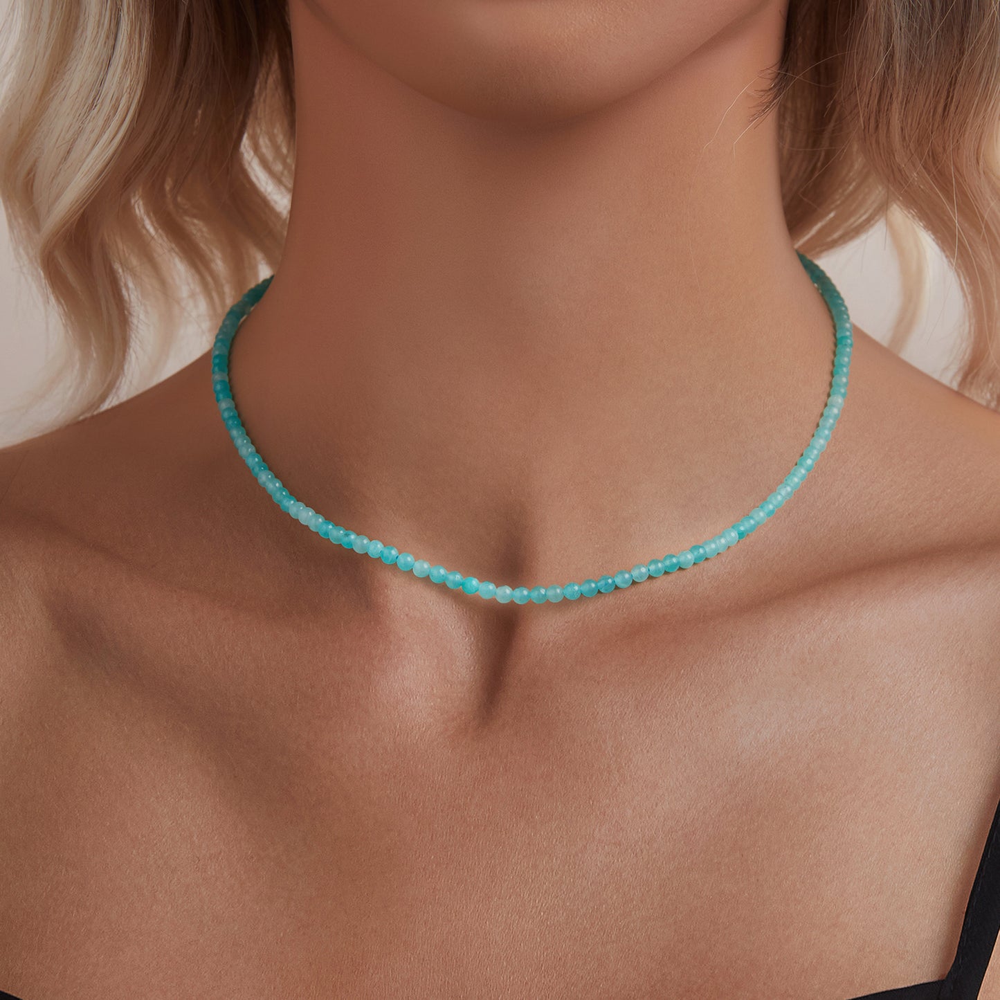 Fashionable and luxurious blue collarbone necklace s925 pure silver