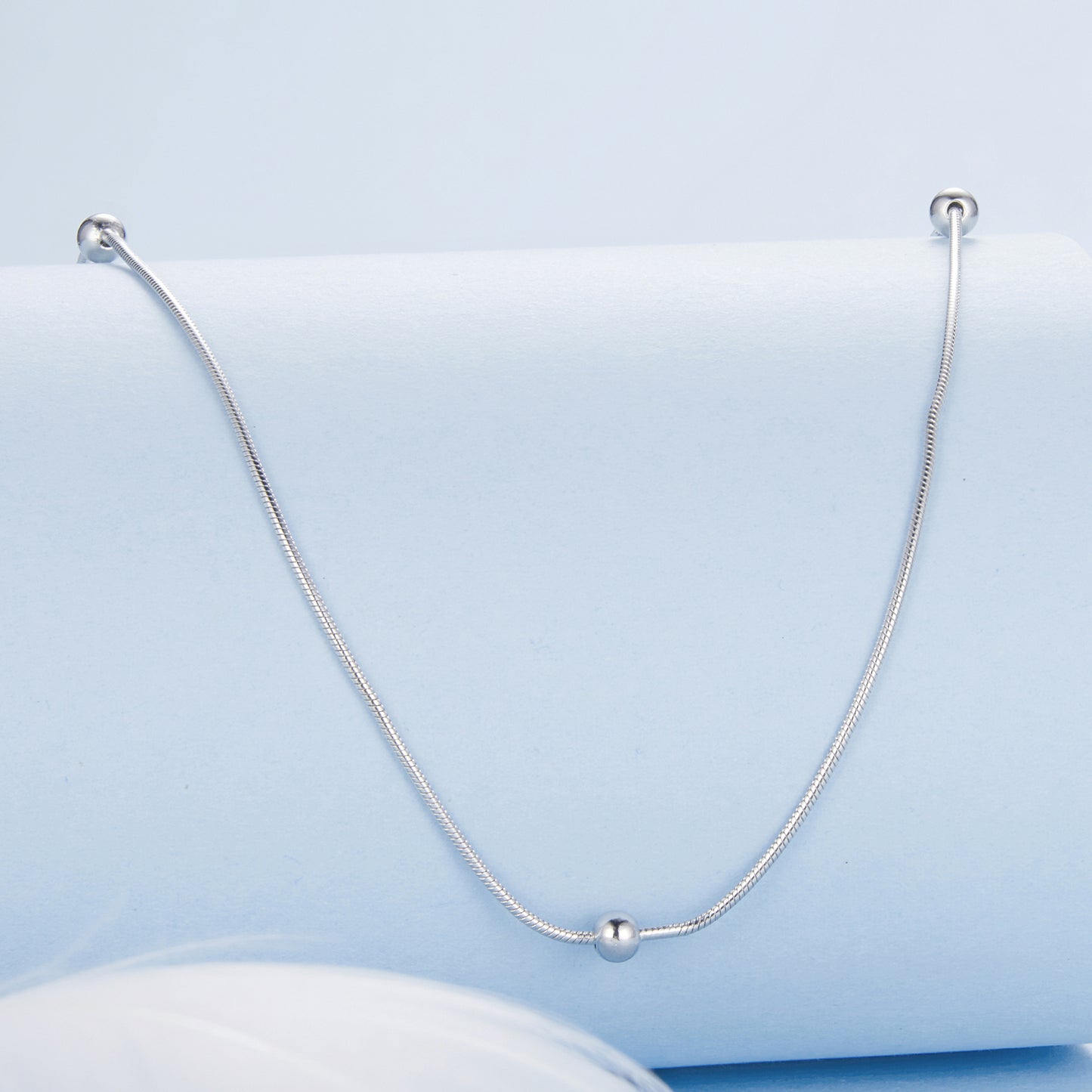 Sparkling minimalist snake bone chain slim necklace s925 sterling silver