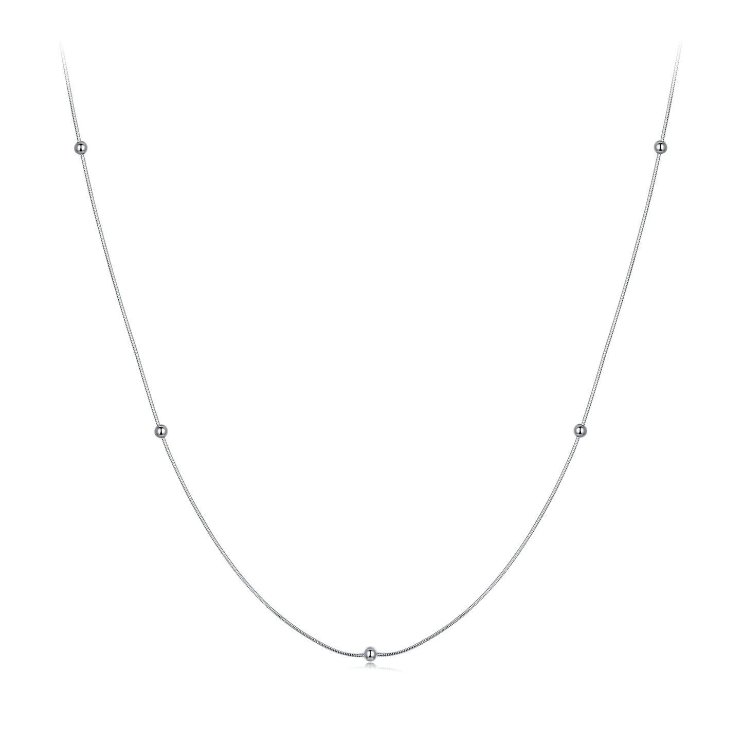 Sparkling minimalist snake bone chain slim necklace s925 sterling silver