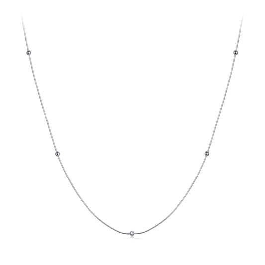 Sparkling minimalist snake bone chain slim necklace s925 sterling silver