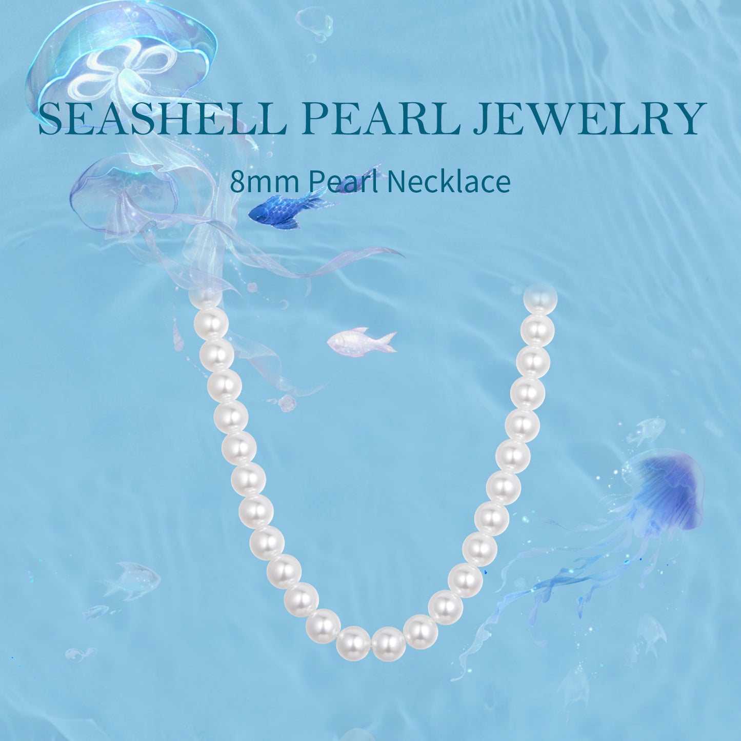 S925 pure silver elegant seashell bead exquisite necklace versatile fashion basic chain