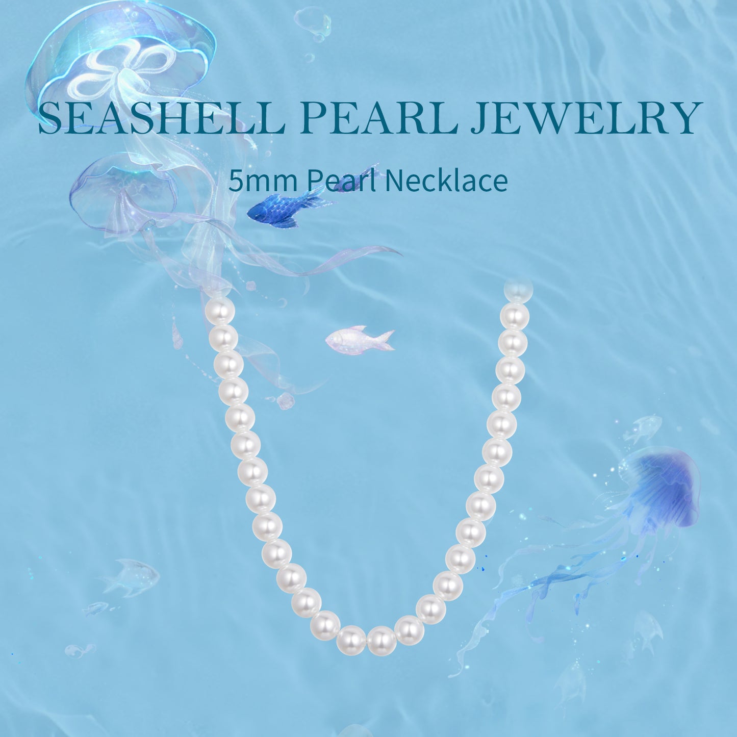 S925 pure silver elegant seashell bead exquisite necklace versatile fashion basic chain