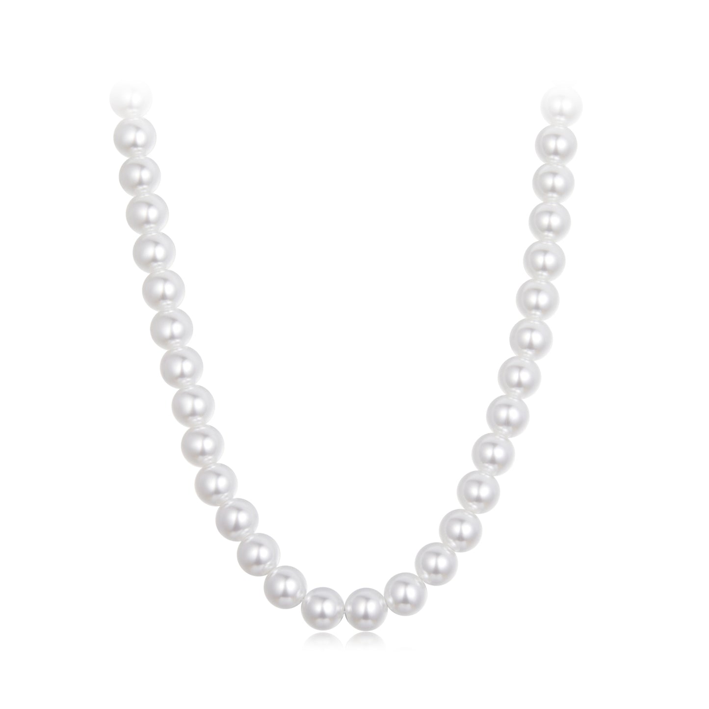 S925 pure silver elegant seashell bead exquisite necklace versatile fashion basic chain