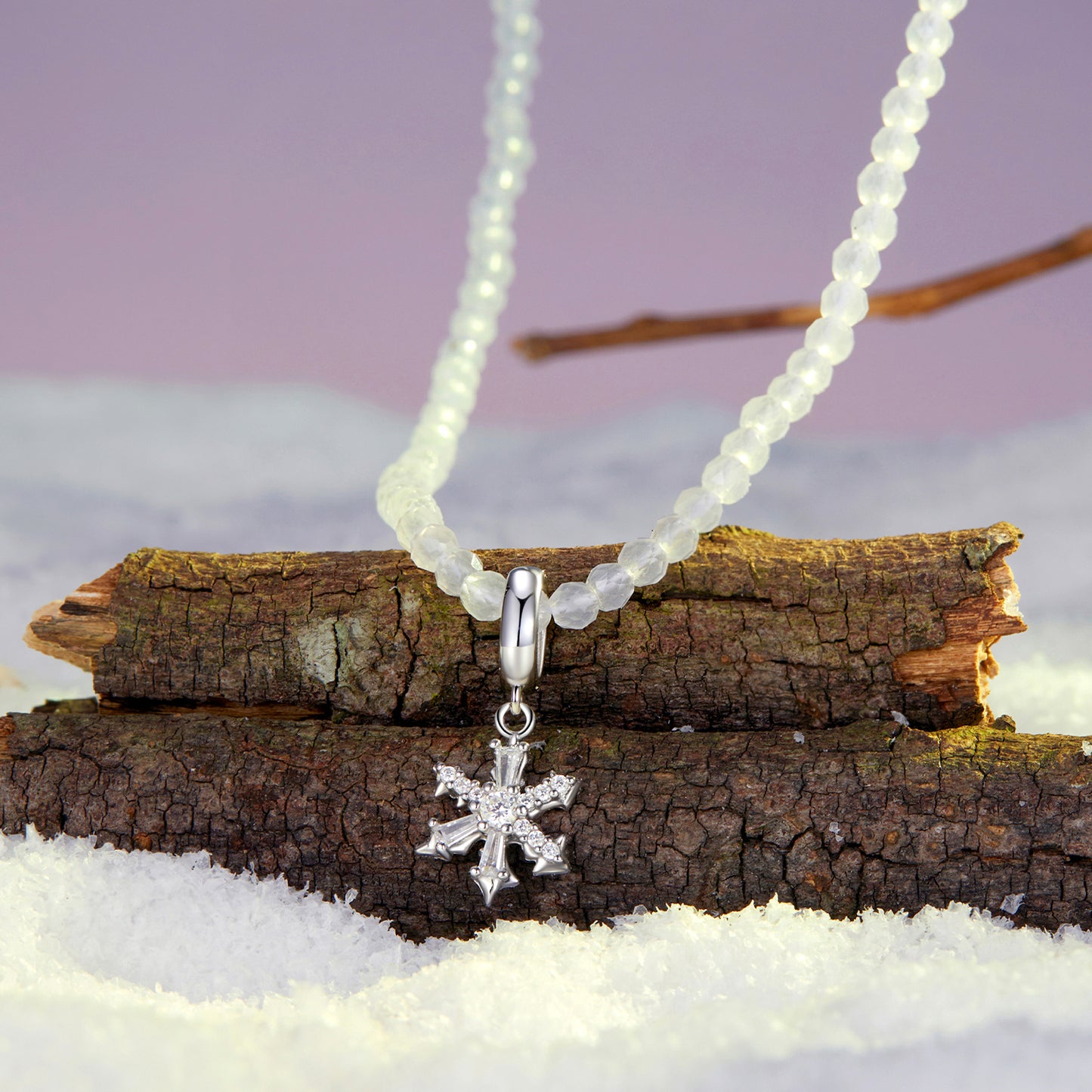 Romantic Christmas Winter Snowflake Necklace s925 Pure Silver Versatile Jewelry