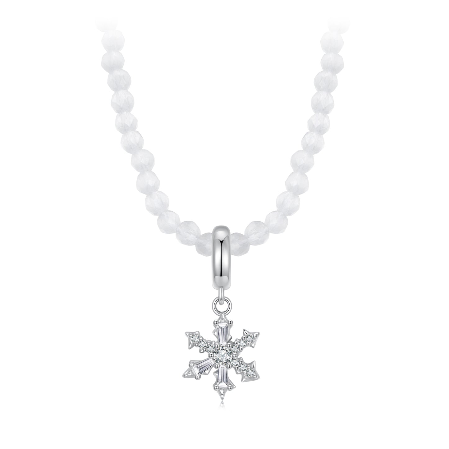 Romantic Christmas Winter Snowflake Necklace s925 Pure Silver Versatile Jewelry