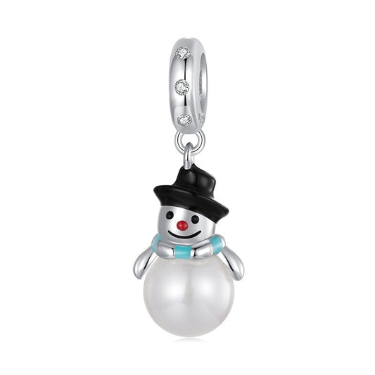 Cute Snowman Beads Christmas Cute DIY Bracelet Accessories s925