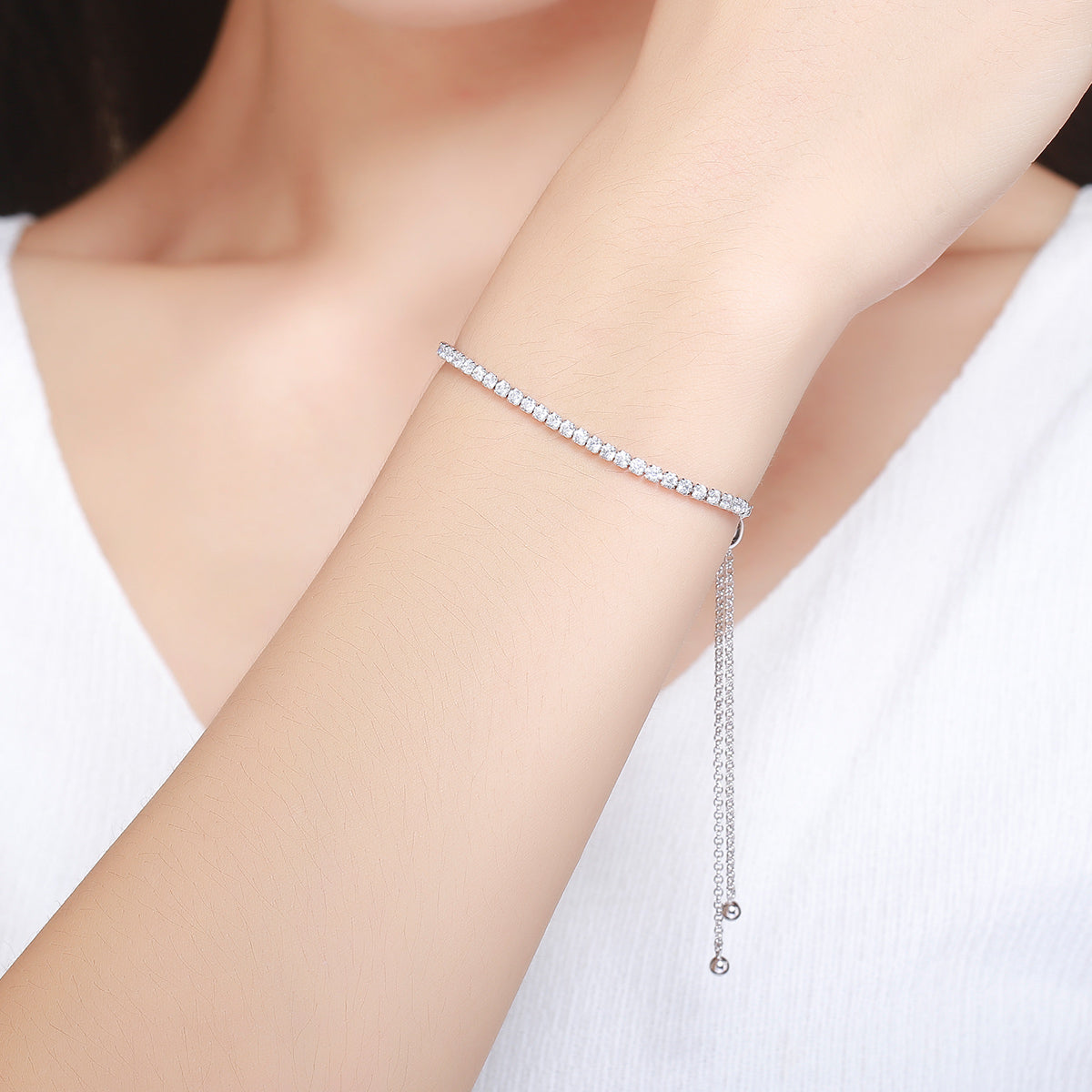 S925 sterling silver bracelet with adjustable simplicity and high-end temperament, women's fashion bracelet