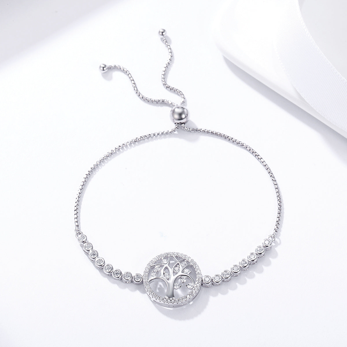 S925 sterling silver bracelet, shining tree of life