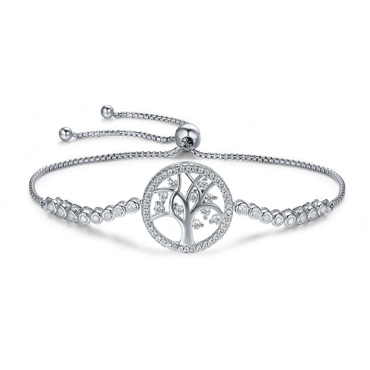 S925 sterling silver bracelet, shining tree of life