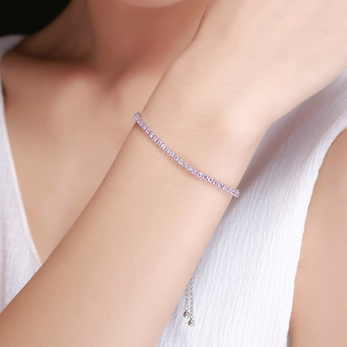 S925 sterling silver bracelet with adjustable simplicity and high-end temperament, women's fashion bracelet