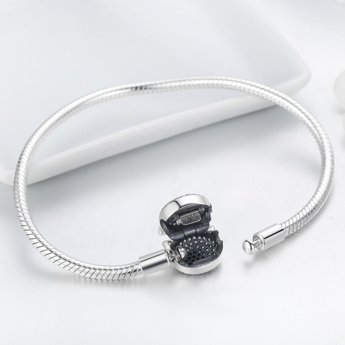 Popular personality set with cat S925 sterling silver bracelet