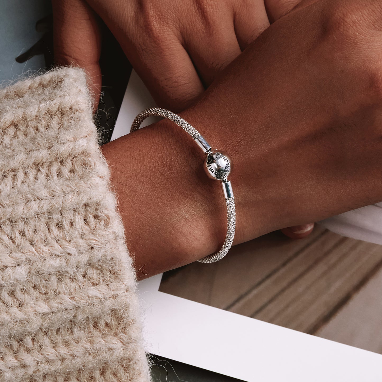 S925 sterling silver personalized eternal love simple and fashionable DIY basic single bracelet