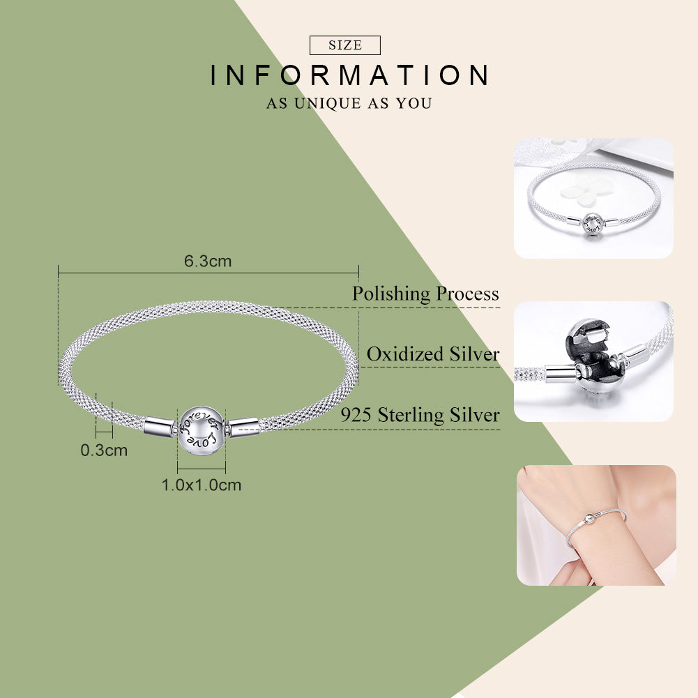 S925 sterling silver personalized eternal love simple and fashionable DIY basic single bracelet