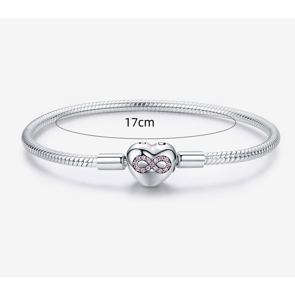 Eternal Heart 925 sterling silver Valentine's Day DIY basic bracelet