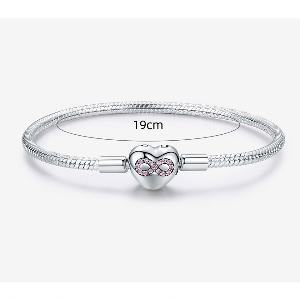 Eternal Heart 925 sterling silver Valentine's Day DIY basic bracelet