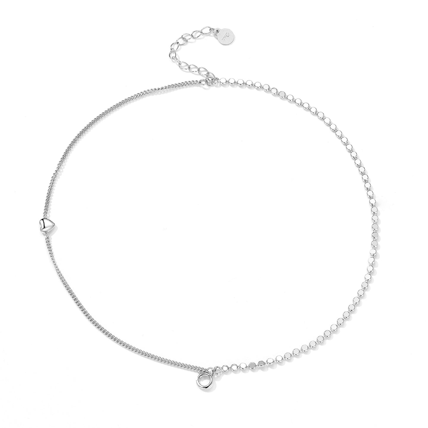 Pure silver s925 minimalist double-layer heart bracelet