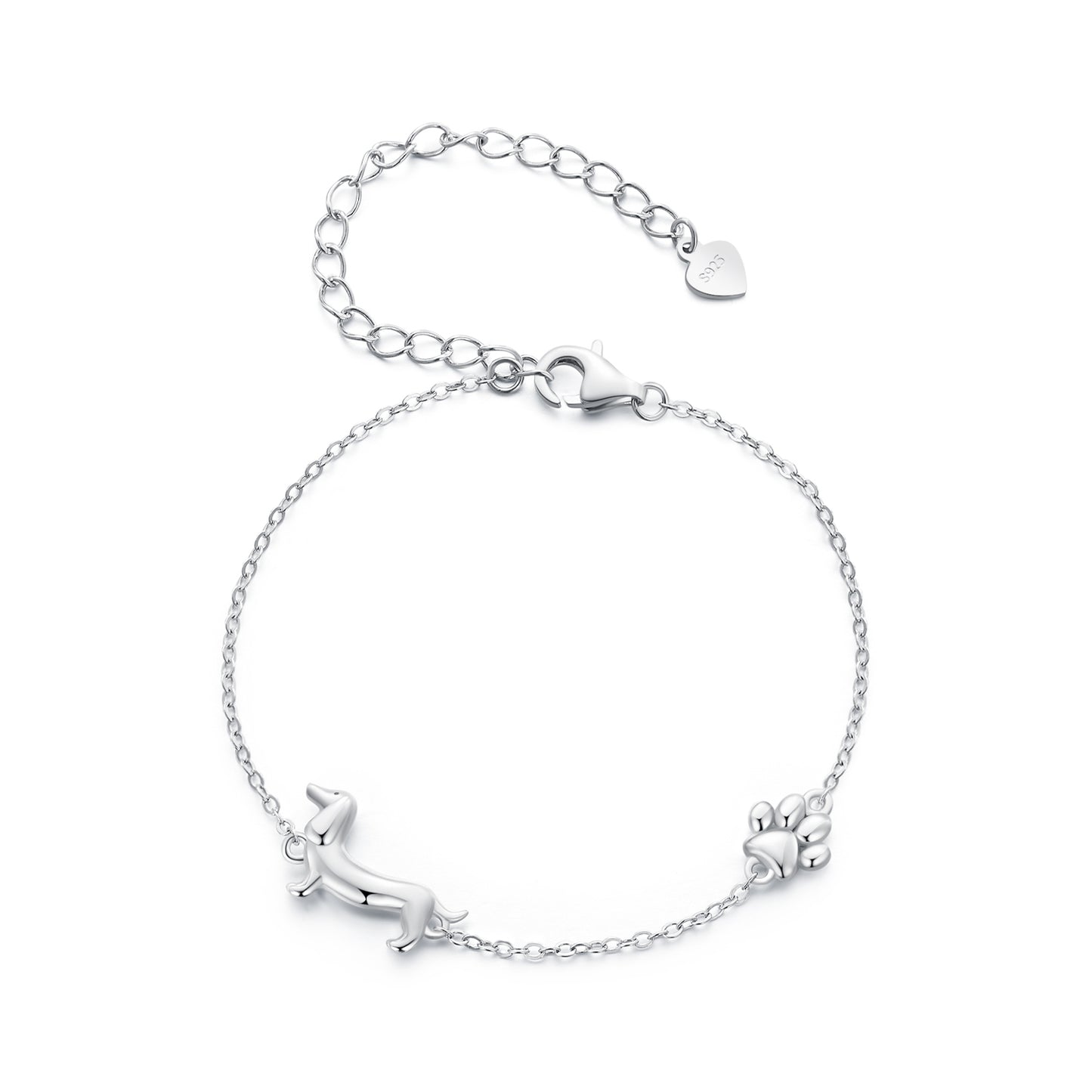 Sausage dog simple and cute animal dog s925 sterling silver bracelet