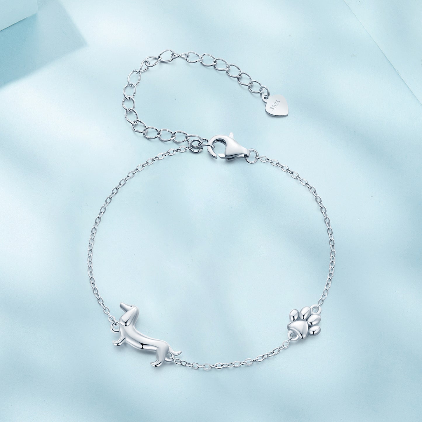 Sausage dog simple and cute animal dog s925 sterling silver bracelet