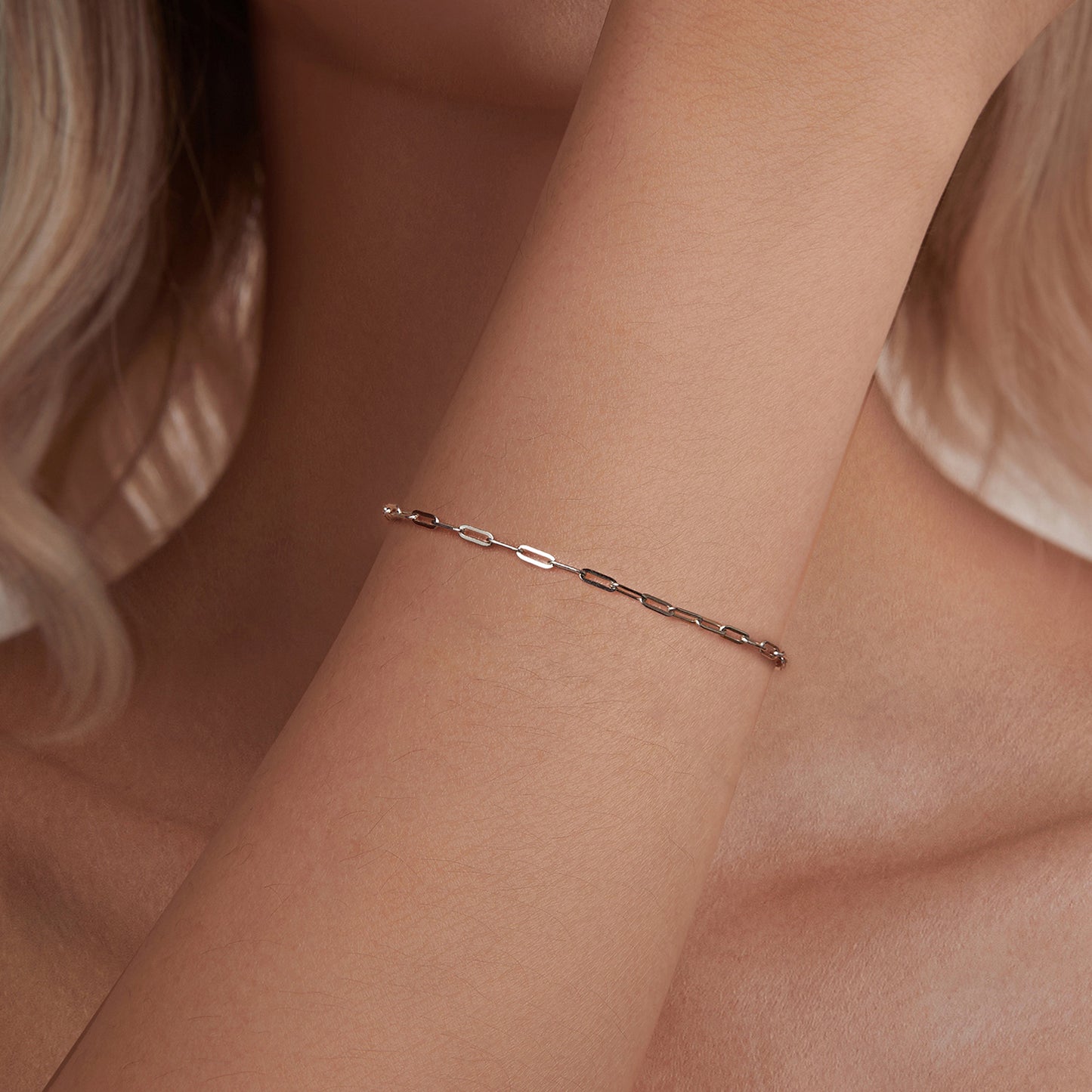 Simple and versatile square thin bracelet s925 sterling silver