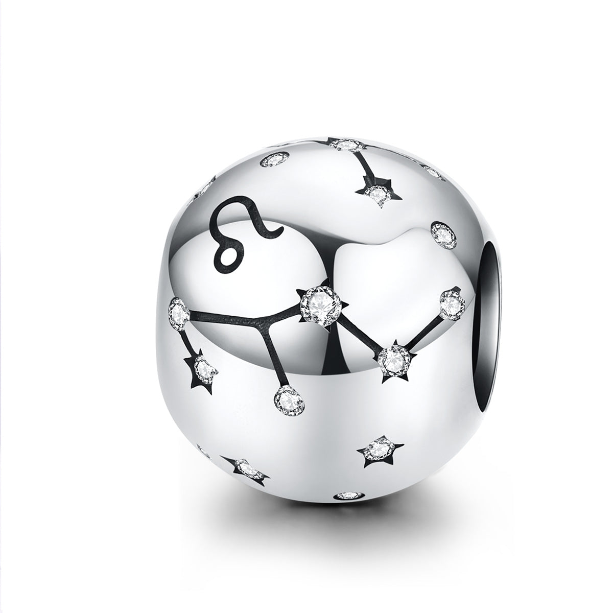 S925 pure silver twelve constellations bead DIY bracelet accessories