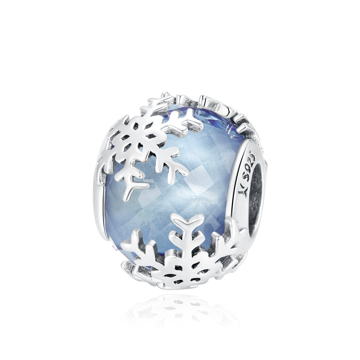 Snowflake Christmas 925 Silver Glass Bead Jewelry Accessories