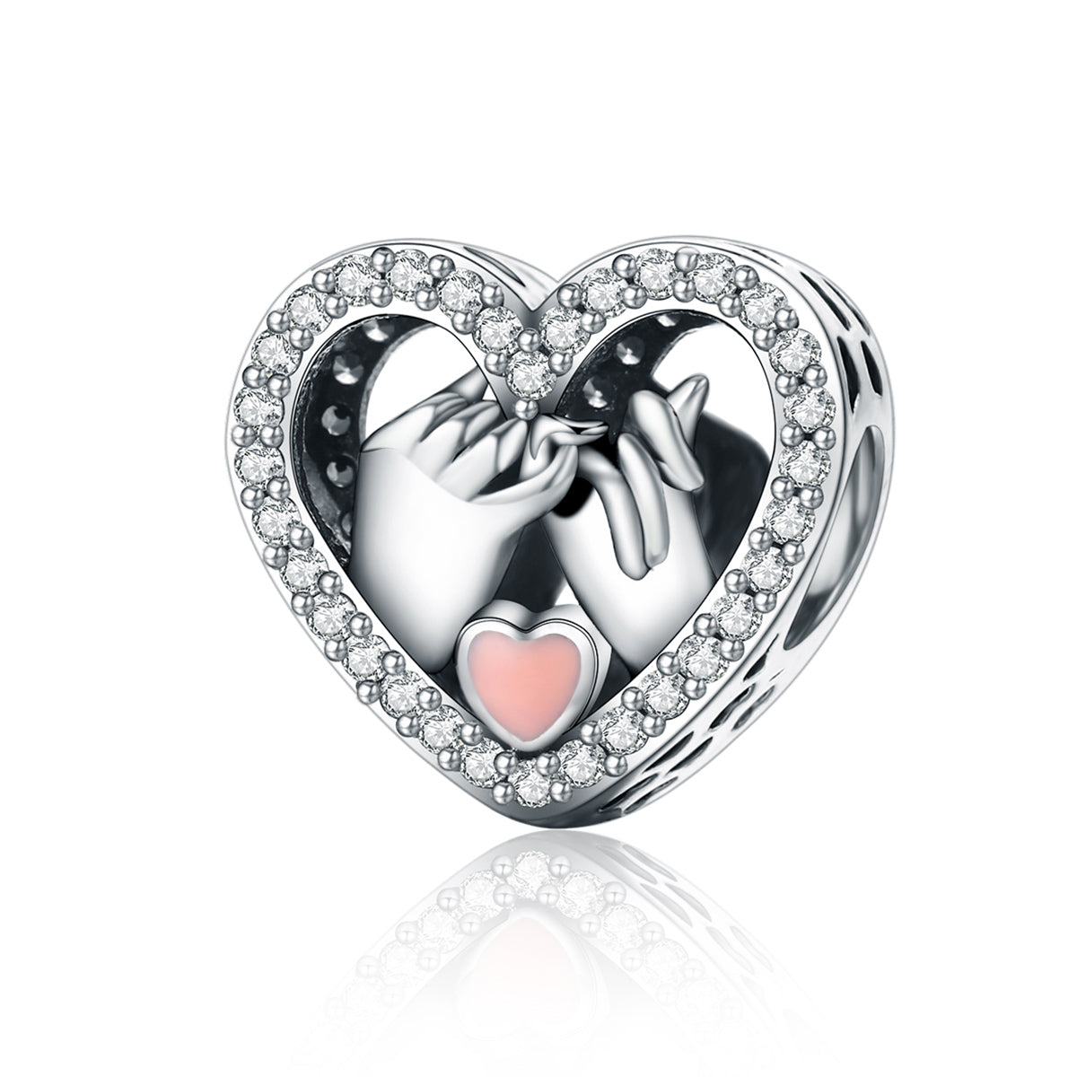 S925 Pure Silver Promise Love Finger Heart DIY Accessories Valentine's Day Gift