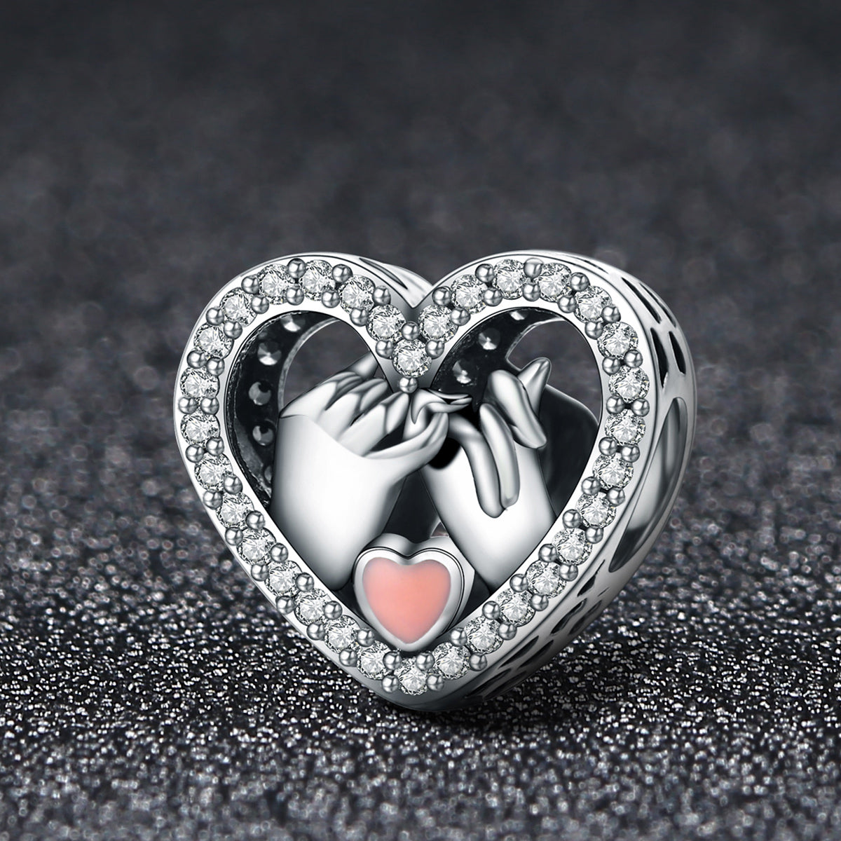 S925 Pure Silver Promise Love Finger Heart DIY Accessories Valentine's Day Gift