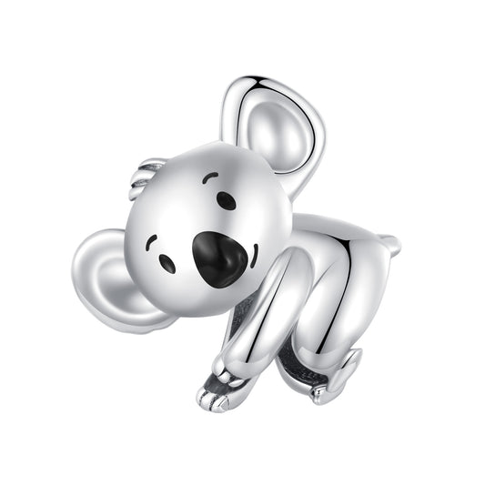 Pure silver s925 koala tree hugging bead