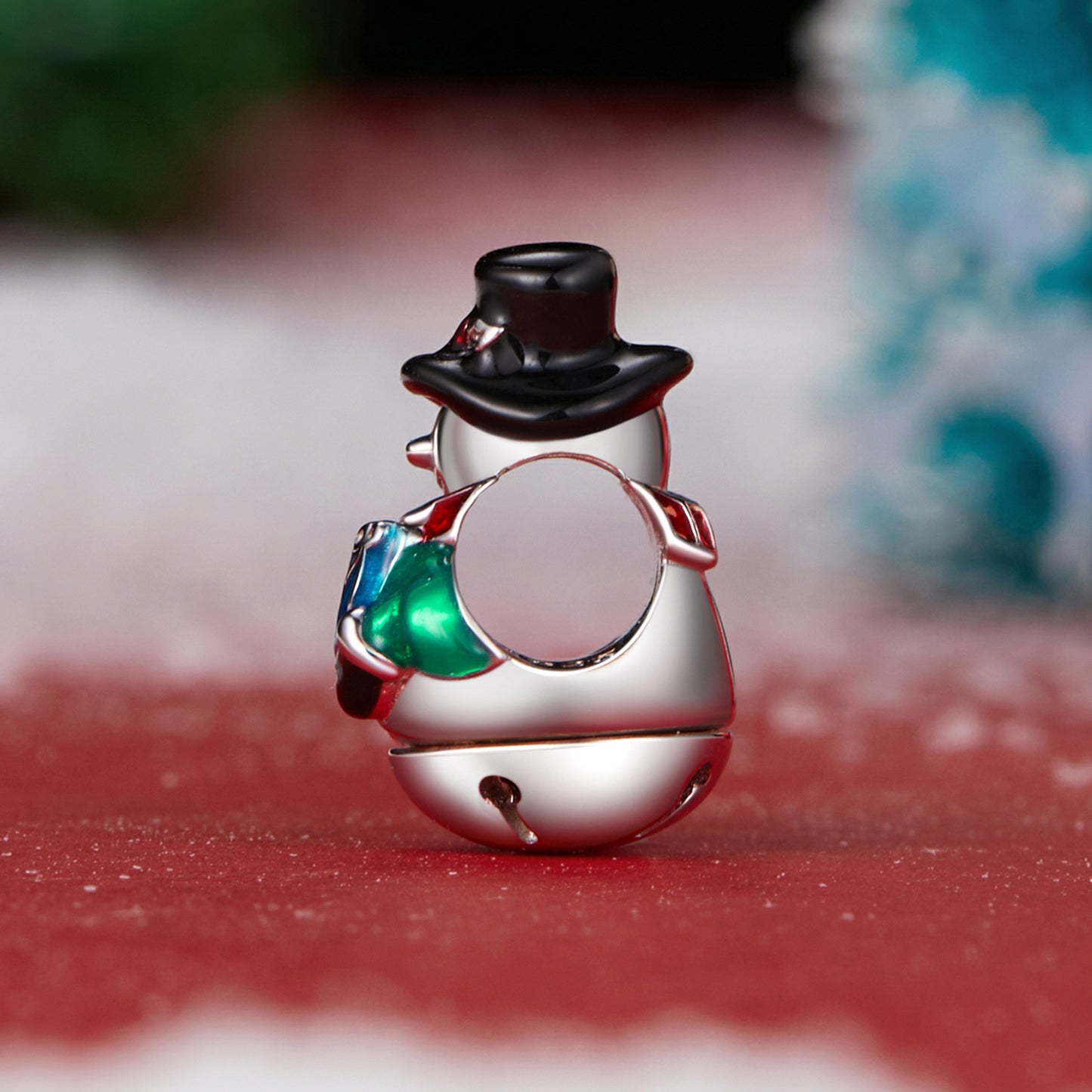 Fun Christmas snowman bead s925 pure silver DIY