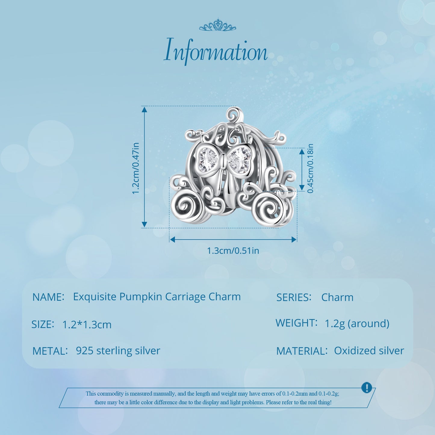 Exquisite fairy tale pumpkin carriage bead s925 silver