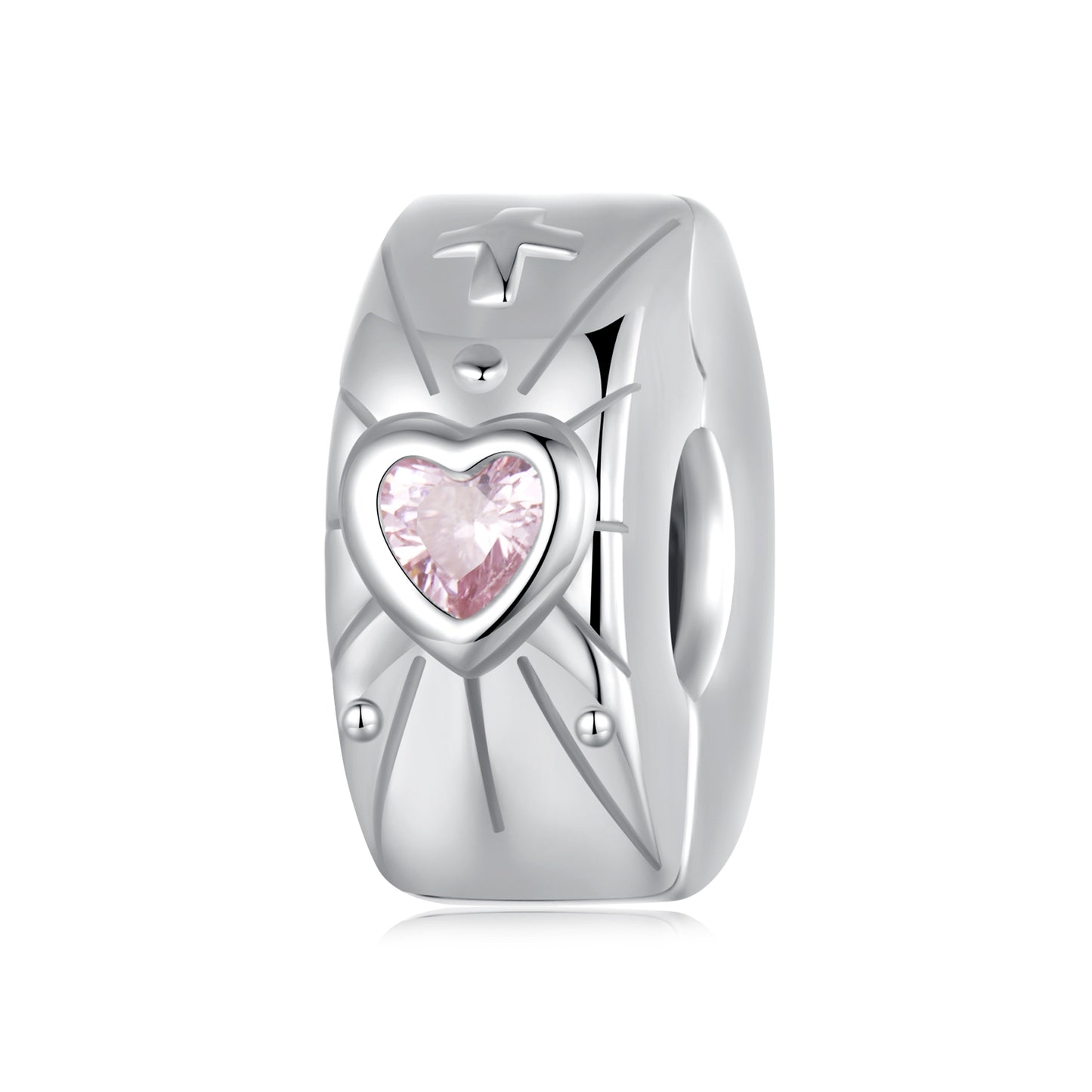 Heart Radiance Positioning Buckle DIY S925 Silver Bead Jewelry