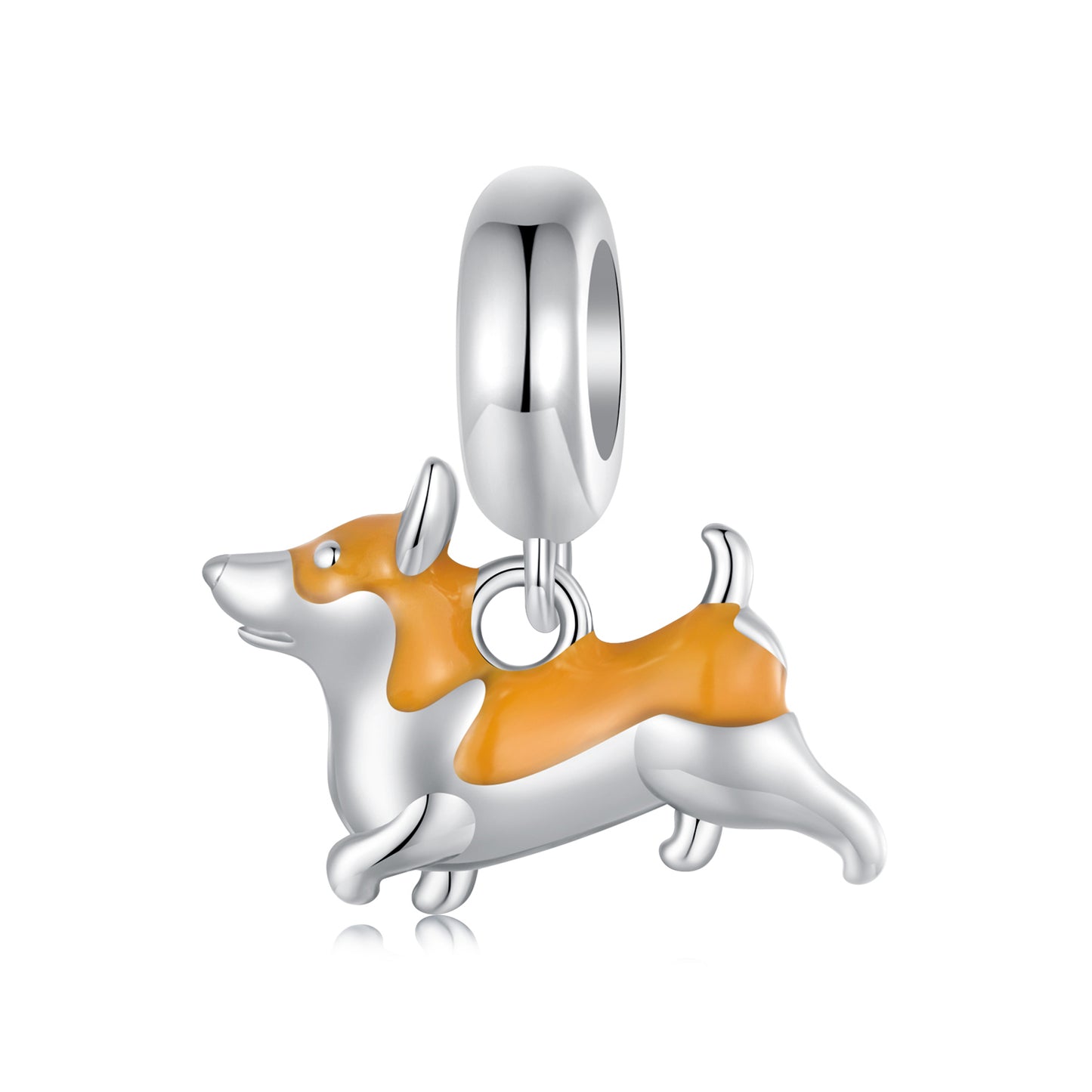 Cute and cute corgi dog pendant s925 sterling silver