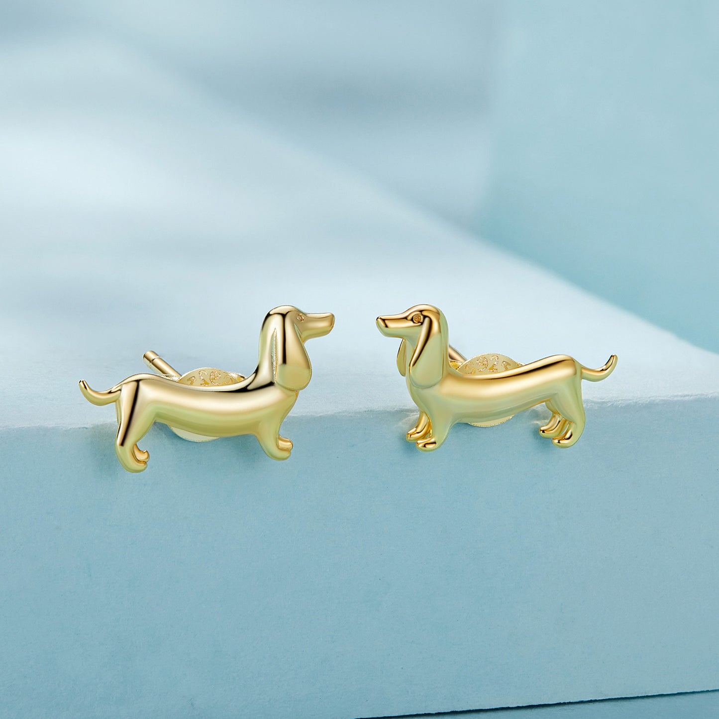 S925 Sausage Dog Ear Nails Cute and Cute Vegetarian Silver Dog Animal Earrings