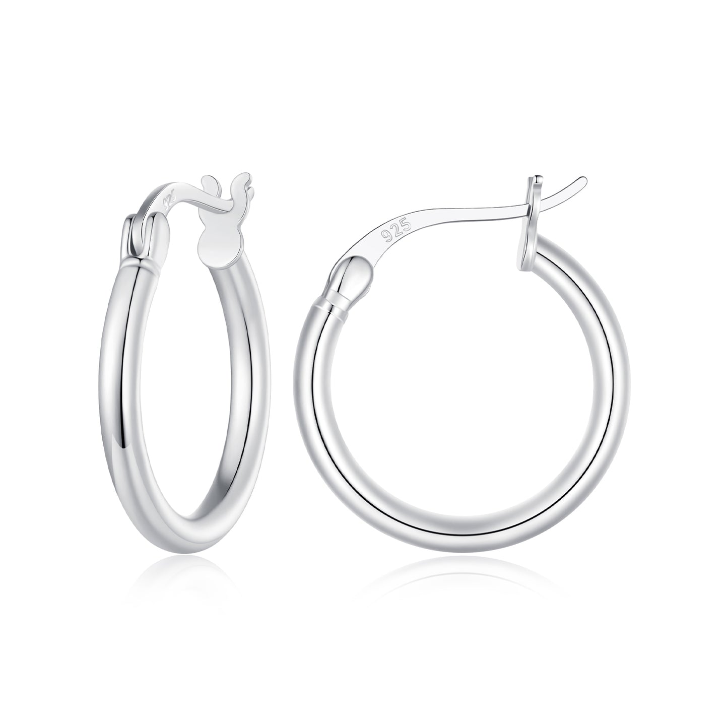 Simple and classic s925 pure silver plain ring earrings, versatile earrings