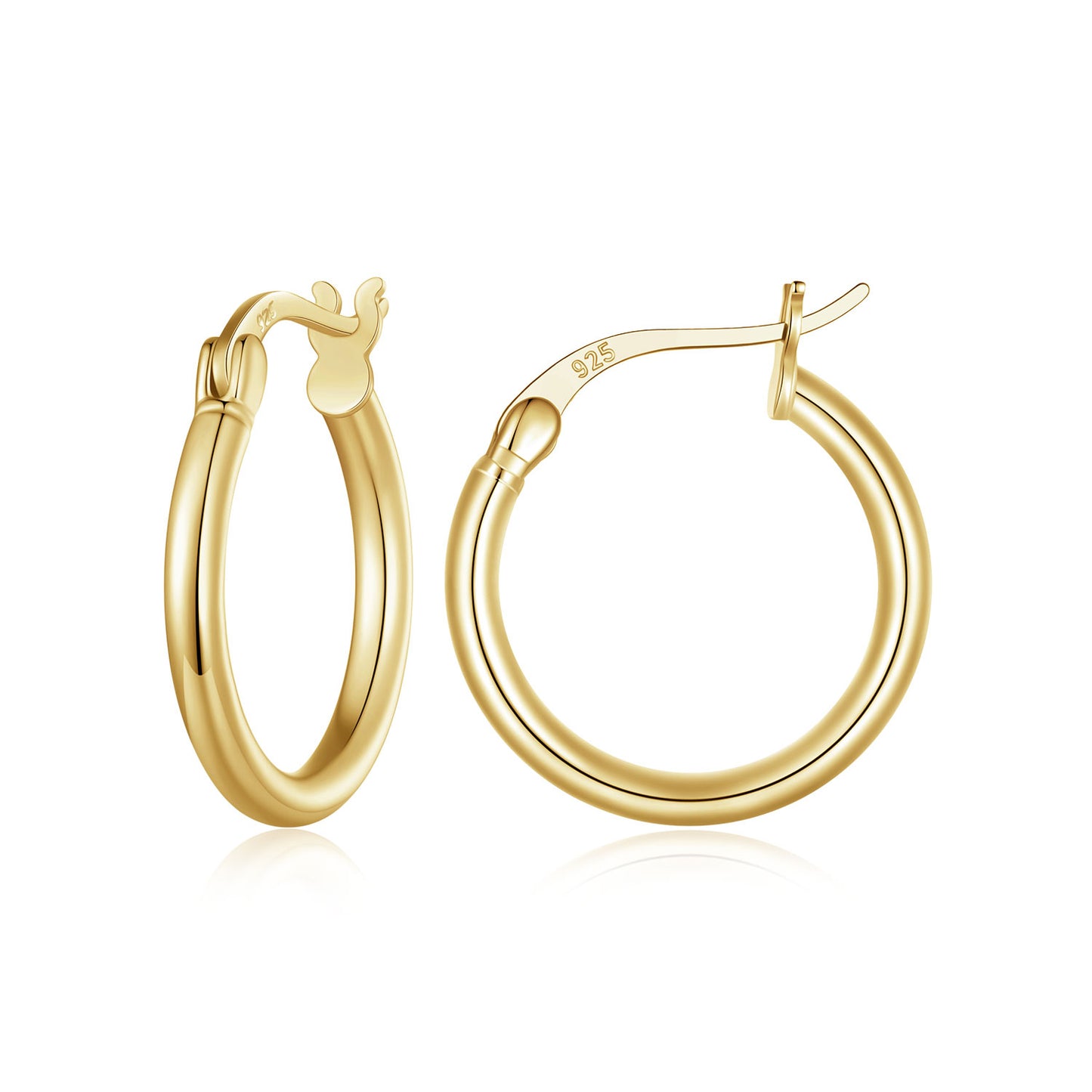 Simple and classic s925 pure silver plain ring earrings, versatile earrings