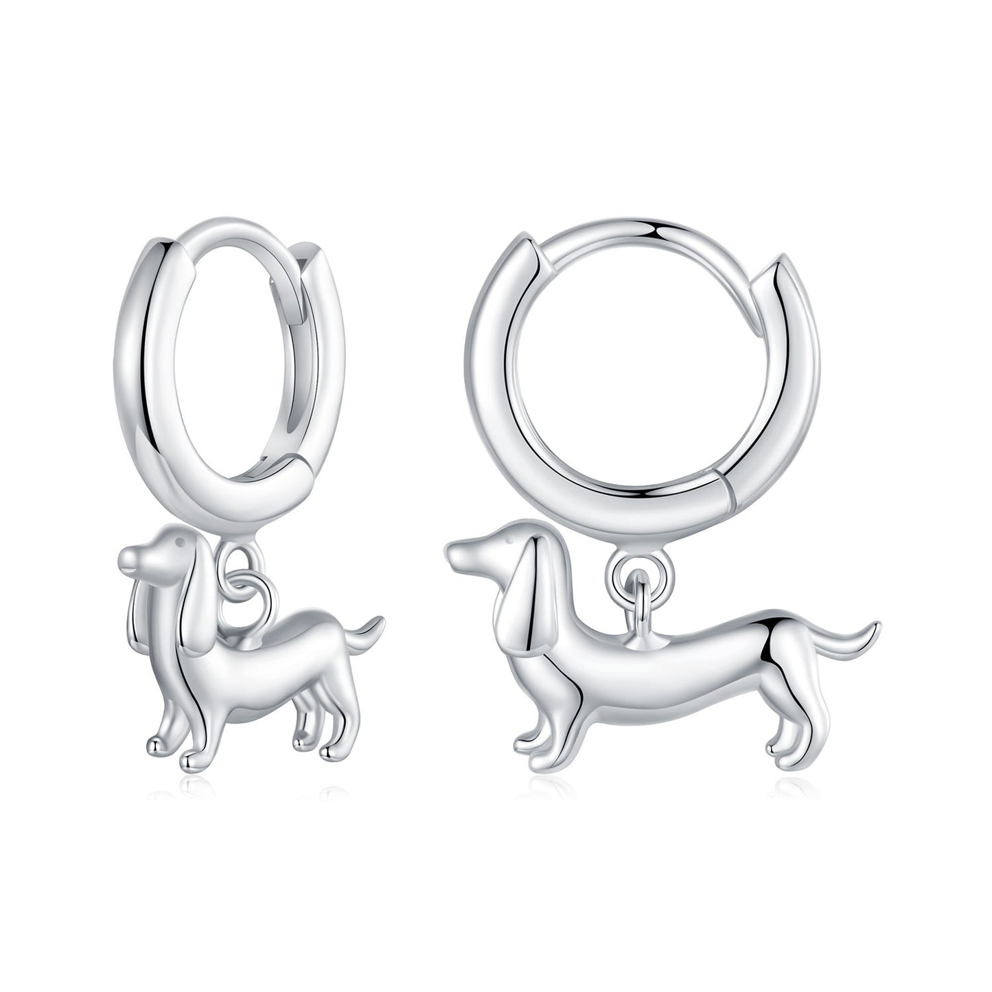 Animal sausage dog vegetarian silver ear buckle cute and warm pet 925 sterling silver earrings