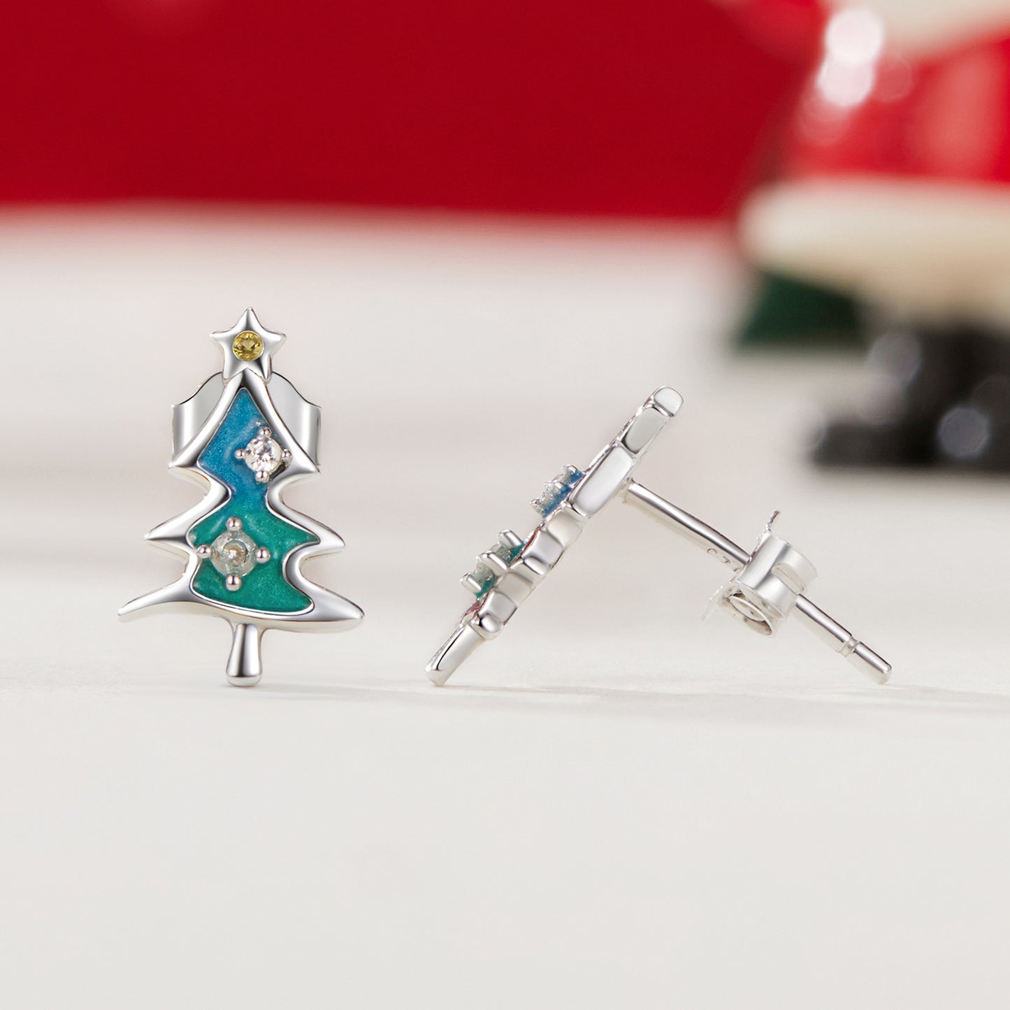 Christmas tree earrings s925 sterling silver versatile Christmas earrings fashion accessories earrings