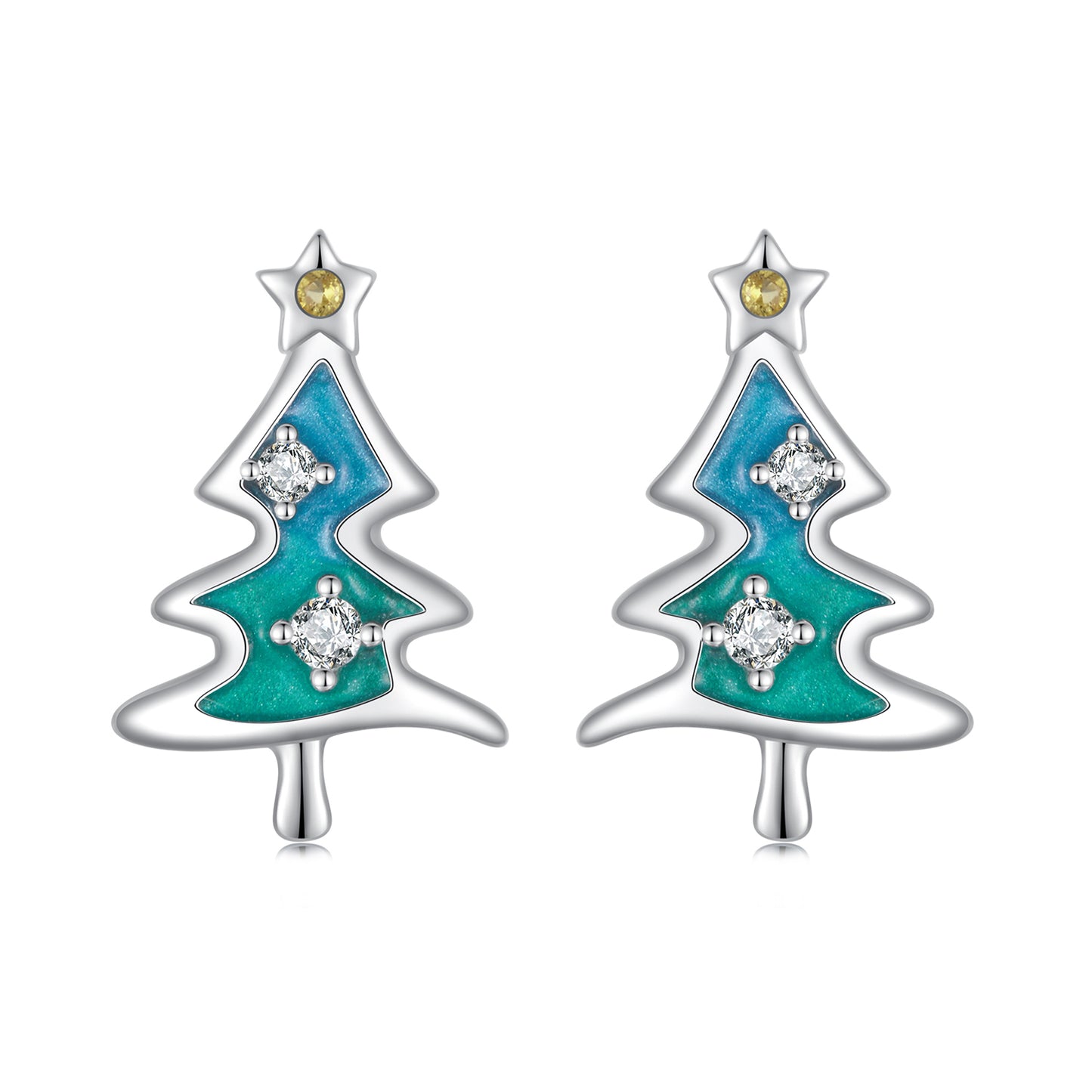 Christmas tree earrings s925 sterling silver versatile Christmas earrings fashion accessories earrings