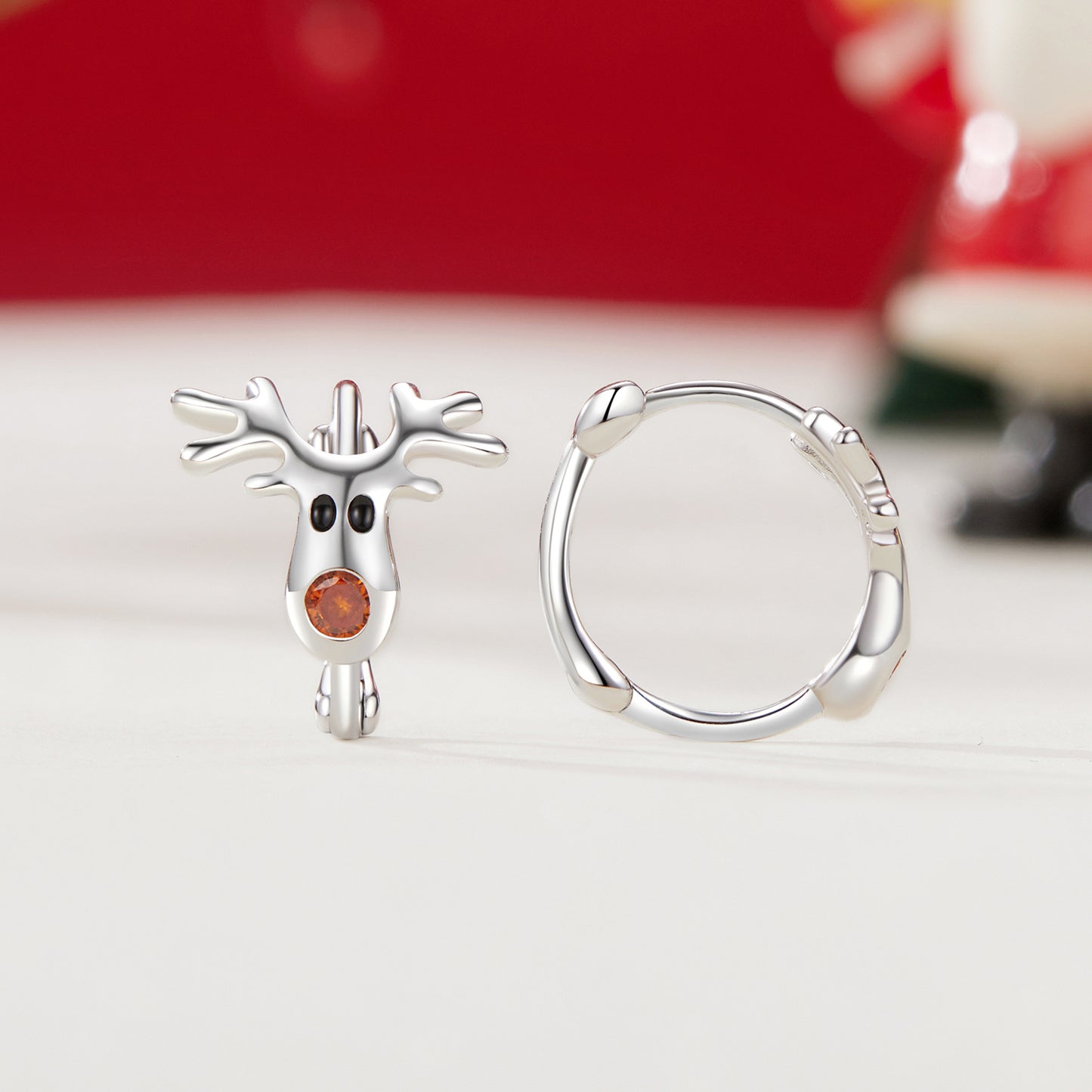 Christmas Cute Elk Ear Buckle s925 Pure Silver Small Fresh Fashion Earrings