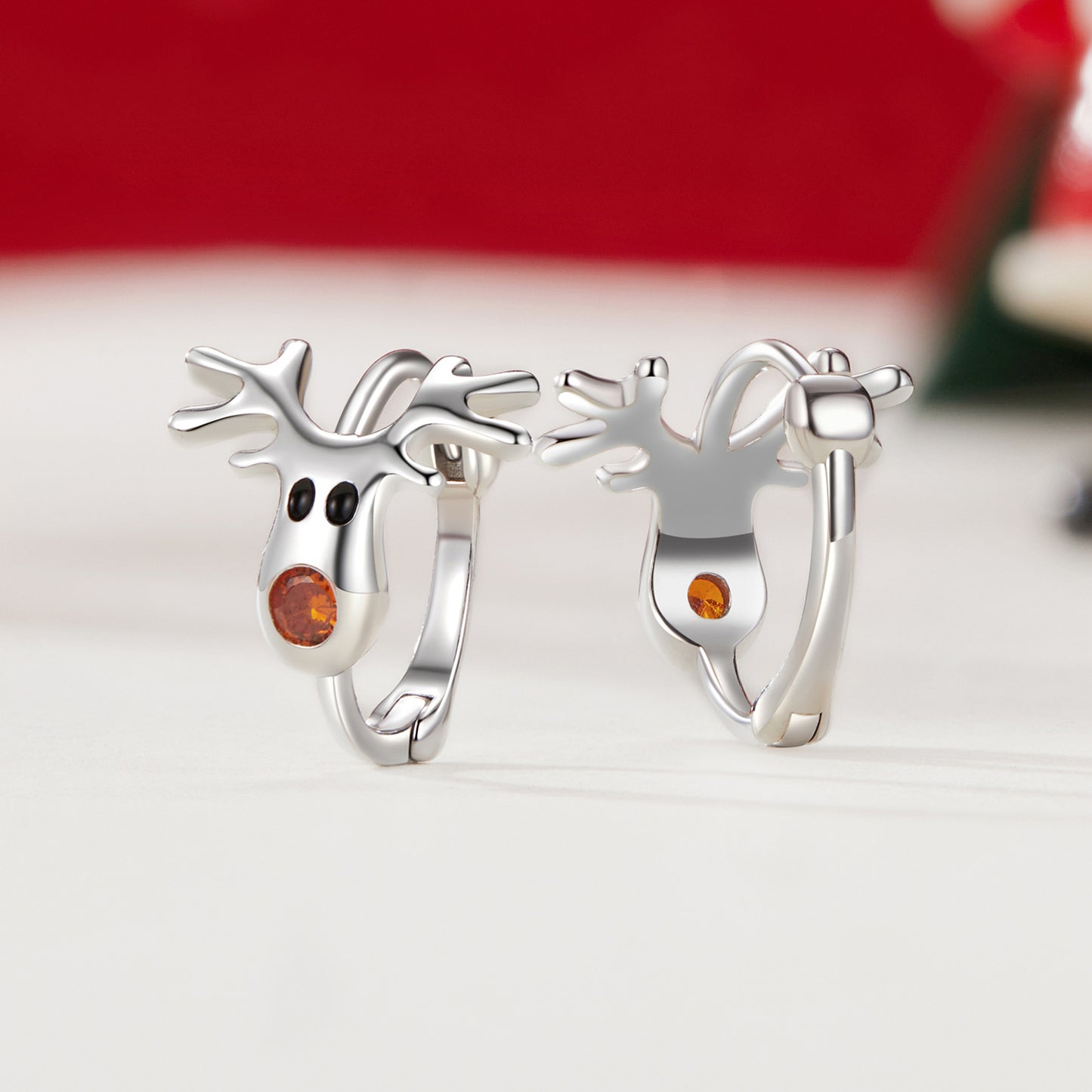 Christmas Cute Elk Ear Buckle s925 Pure Silver Small Fresh Fashion Earrings