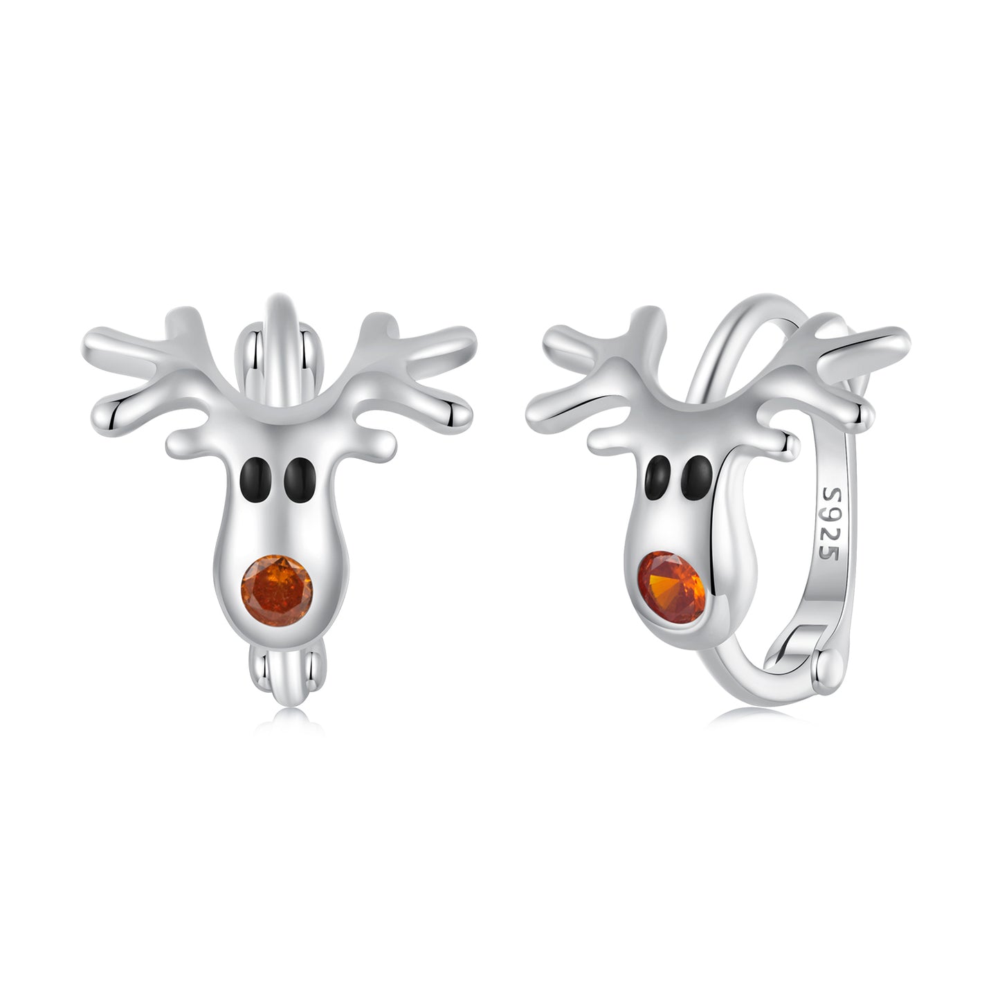 Christmas Cute Elk Ear Buckle s925 Pure Silver Small Fresh Fashion Earrings