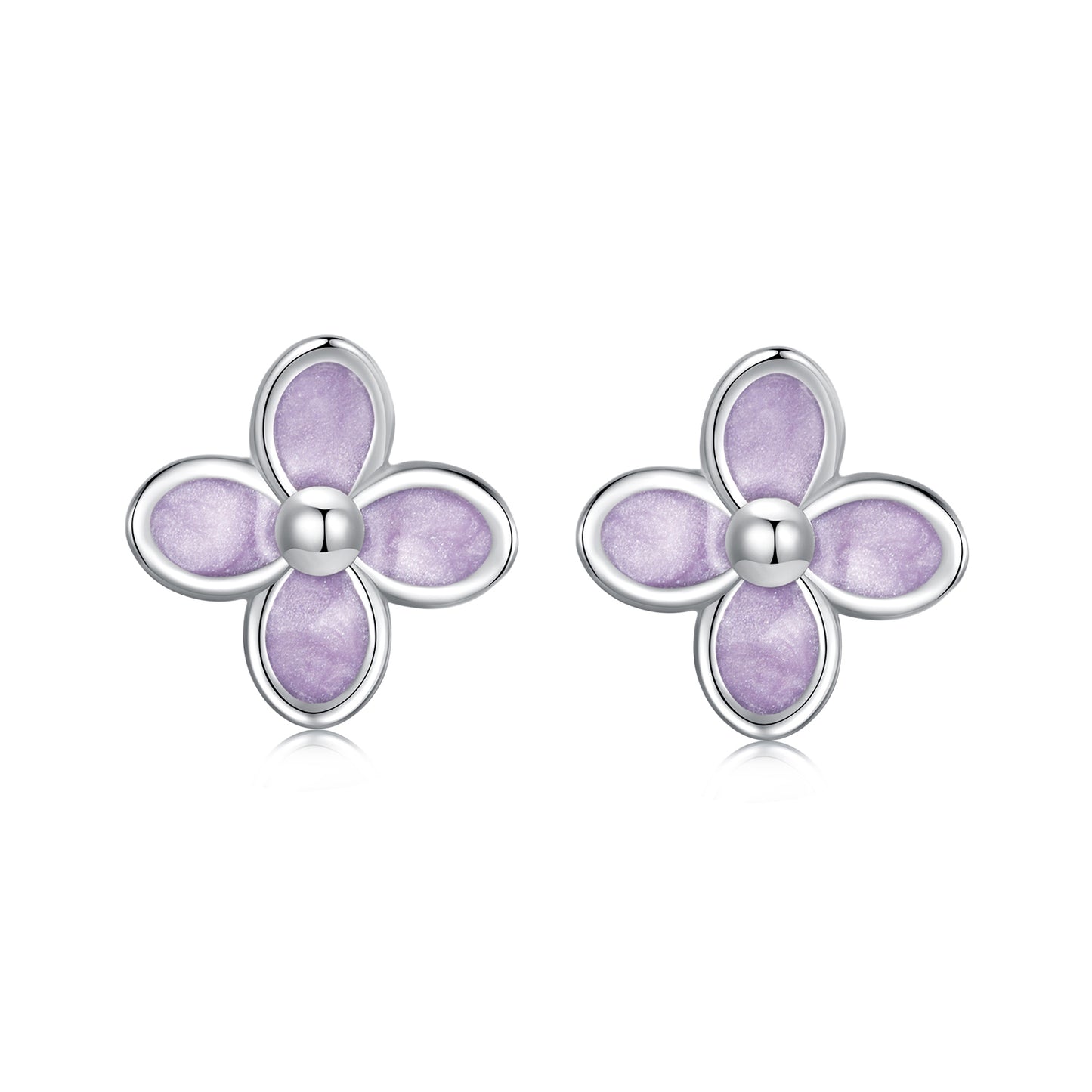 Purple lilac earrings S925 simple and versatile earrings